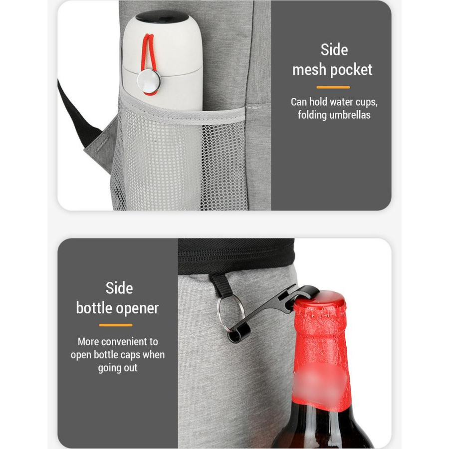 TOMTOP JMS Isolierter Kühlrucksack aus Aluminiumfolie in Dunkelgrau - Bild 7