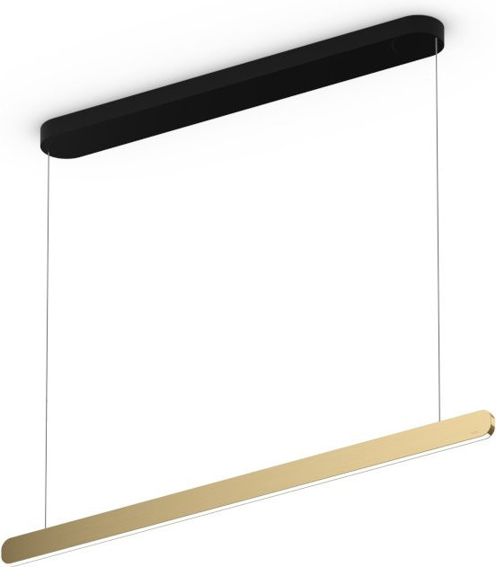 Occhio Mito linear volo 100 up LED-Pendelleuchte in Schwarz matt mit Bronze-Kopf, höhenverstellbar von 65-165 cm, mit Occhio air Modul und x-tra warm LED (2200K - 3500K) - Bild 1