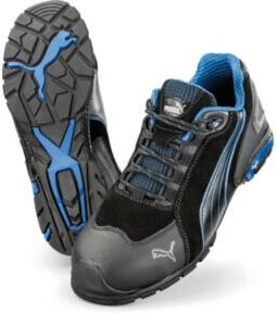 Puma Safety Sicherheitsschuh Rio Black Low S3 aus Veloursleder in Schwarz und Blau, Größe 46 - Bild 1