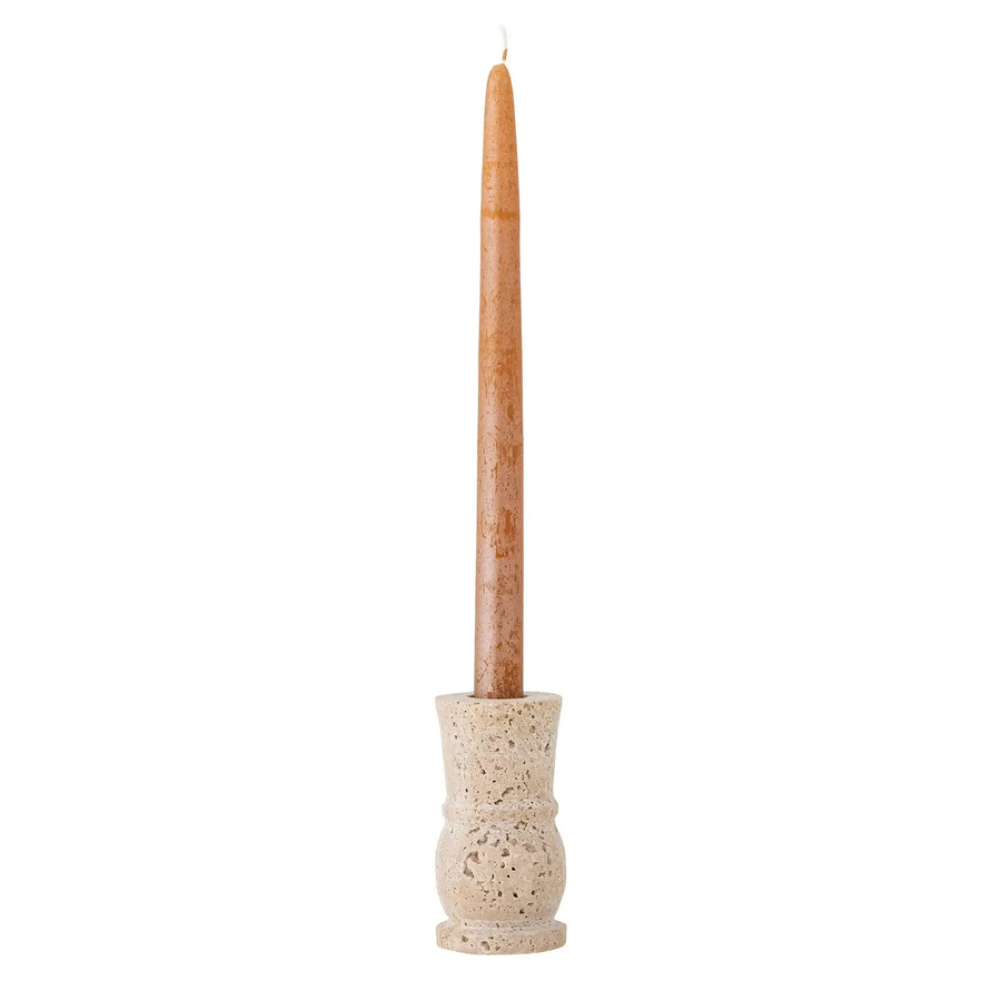 Bloomingville Kerzenhalter Ilise aus Travertin in Beige, skandinavisches Design, Höhe: 10 cm - Bild 1