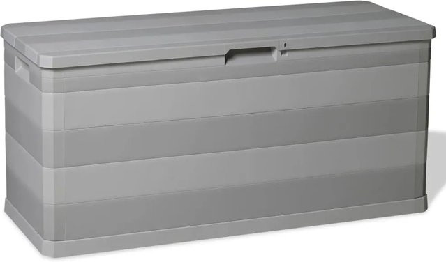 vidaXL Gartenbox aus Kunststoff in Grau, B/T/H: 117 x 45 x 56 cm - Bild 1