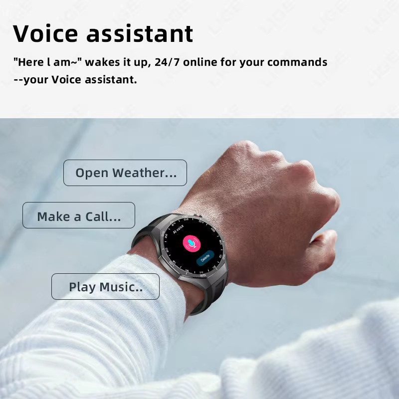 LIGE Smartwatch, Herren, Schwarz, Silikon, Wasserdicht, 1,52 Zoll - Bild 5