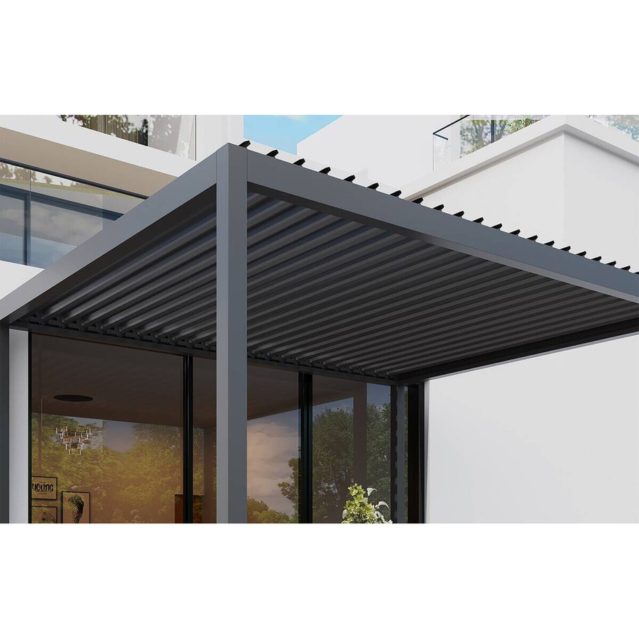 Moderne Pergola aus Stahl in Anthrazit B/H/L: 296 x 247 x 359 cm - Bild 2