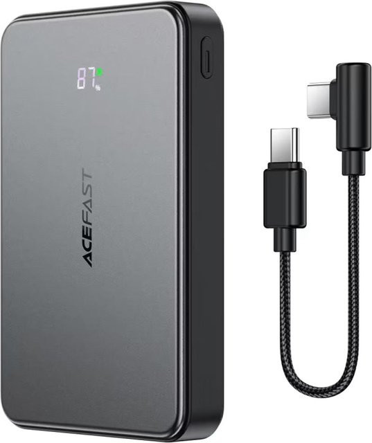 Acefast M31 Externer Wireless Akku mit 10000mAh und 22.5W Schnellladung in Schwarz mit USB-A, USB-C und QI-Funktion - Bild 1
