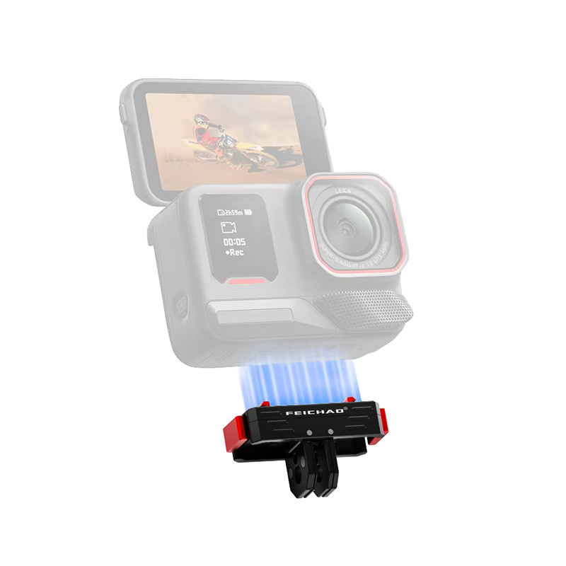 FEICHAO Magnetischer Schnellwechseladapter mit 1/4 Zoll Anschluss und Anti-Reverse Funktion für Insta360 X4 und GoPro Insta 360 Ace Pro2 Actionkameras, Schwarz - Bild 4