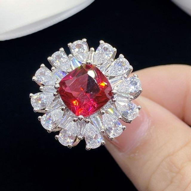 Ring 925 Silber, Rubin, Rot, Damen - Bild 1