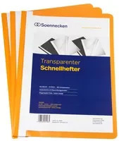 Soennecken Schnellhefter DIN A4 aus Kunststoff in Transparent und Orange, 10er Packung - Bild 1