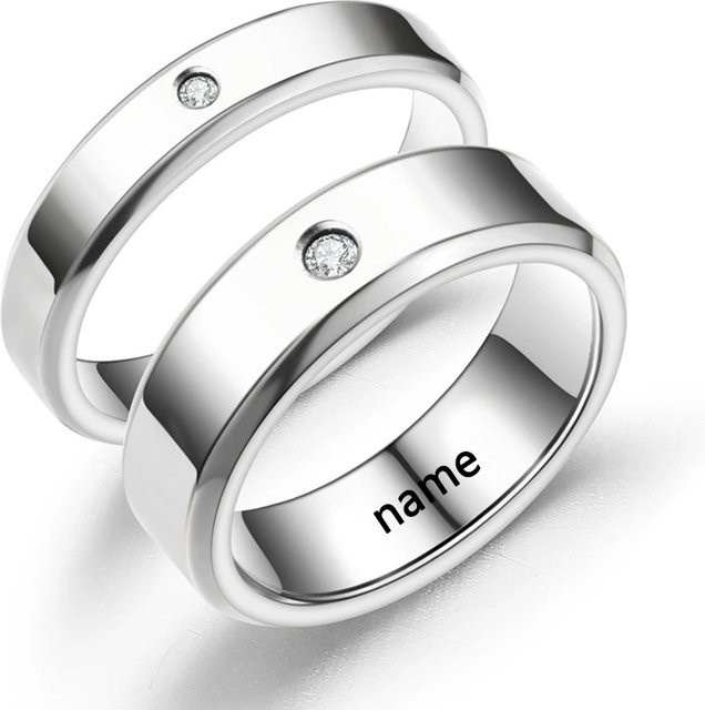 NUOBING Paarringe Edelstahl, Zirkonia, Silber, Unisex - Bild 1