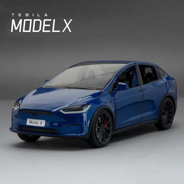 JJRC TOP Tesla Model X Tesla Model 3 Spielzeugauto, 1:24, blau, mit Licht und Sound - Bild 1