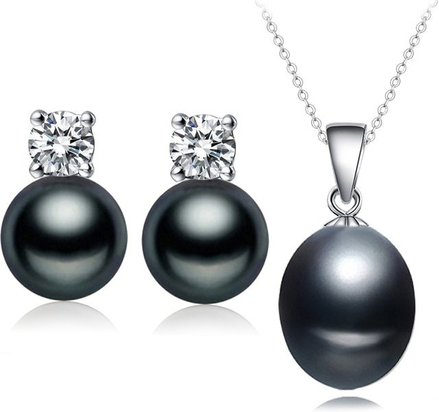 Schmuck-Set 925 Silber, Süßwasser-Perlen, Damen - Bild 1