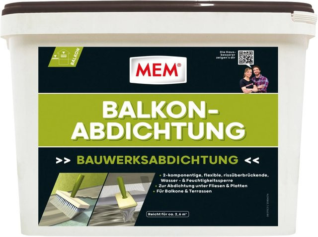 MEM Balkon-Abdichtung als flüssige Membran, weiß, 2,6 l - Bild 1