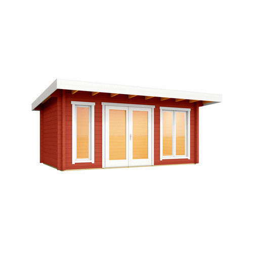 Lasita Blockbohlenhaus Dorset Gartenhaus mit Flachdach in Schwedenrot lasiert B/H/T: 450 x 250 x 360 cm - Bild 3