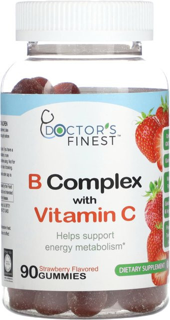 Doctor's Finest B-Komplex mit Vitamin C Erdbeere Fruchtgummi 90 g - Bild 1
