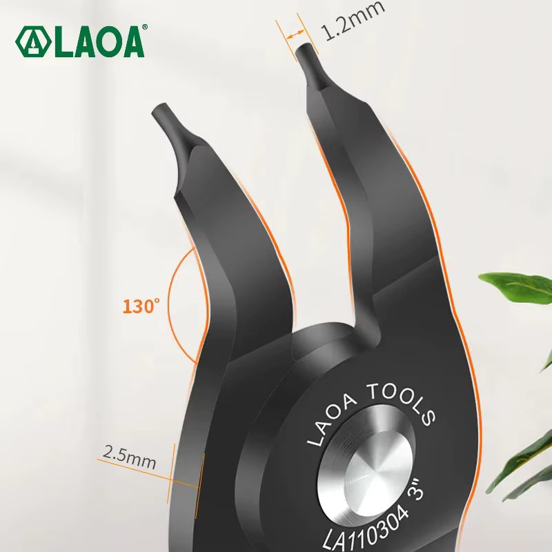 Laoa Mini-Sicherungsringzange mit rechtwinkligem Schnabel, 3 Zoll, multifunktional - Bild 2
