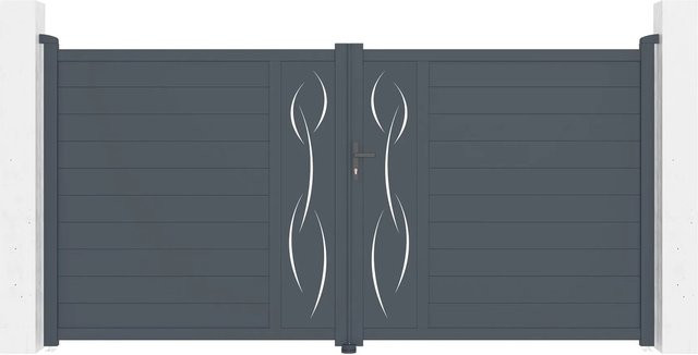 Casanoov Elektrisches Flügeltor Life aus Aluminium in Grau mit Drehtorantrieb Ranger B150, B/H: 355 x 180 cm - Bild 1