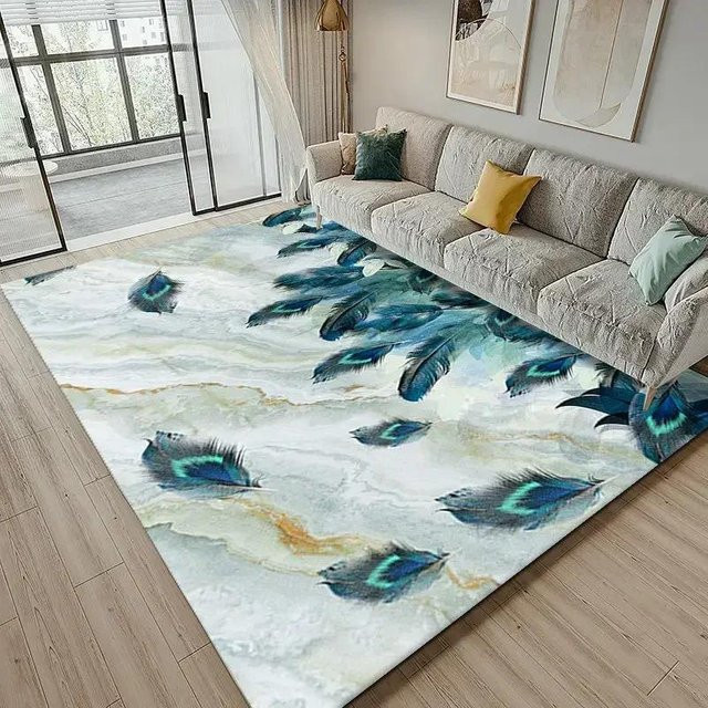 Moderner Luxusteppich Super Six aus Polyester für Wohnzimmer und Schlafzimmer, Waschbar, B/T: 100 x 200 cm, Mehrfarbig - Bild 1