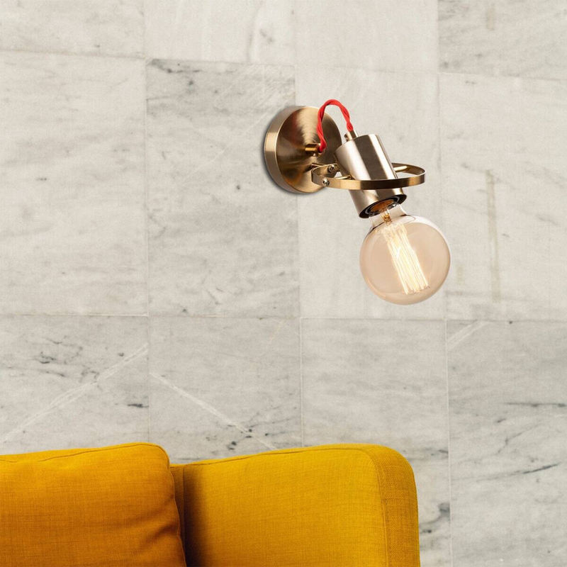 Opviq Wandleuchte aus Metall in Gold/Messing im Vintage-Stil mit E27 Fassung, B/H/T: 17 x 13 x 12 cm - Bild 2