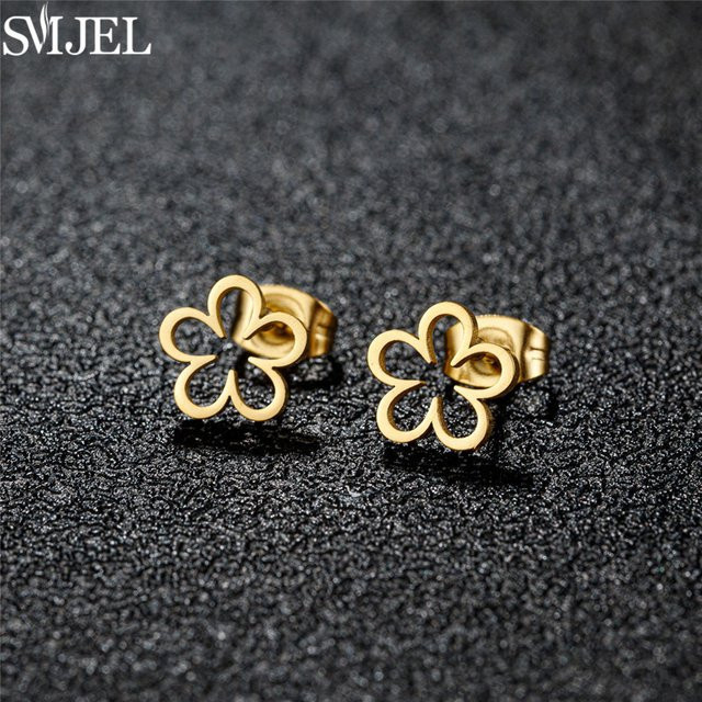 SMJEL Ohrstecker Gänseblümchen, Edelstahl, Gold, Damen - Bild 1