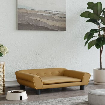 vidaXL Hundebett Sofa in Braun und Beige aus Samt, B/T/H: 70 x 48 x 22 cm - Bild 2