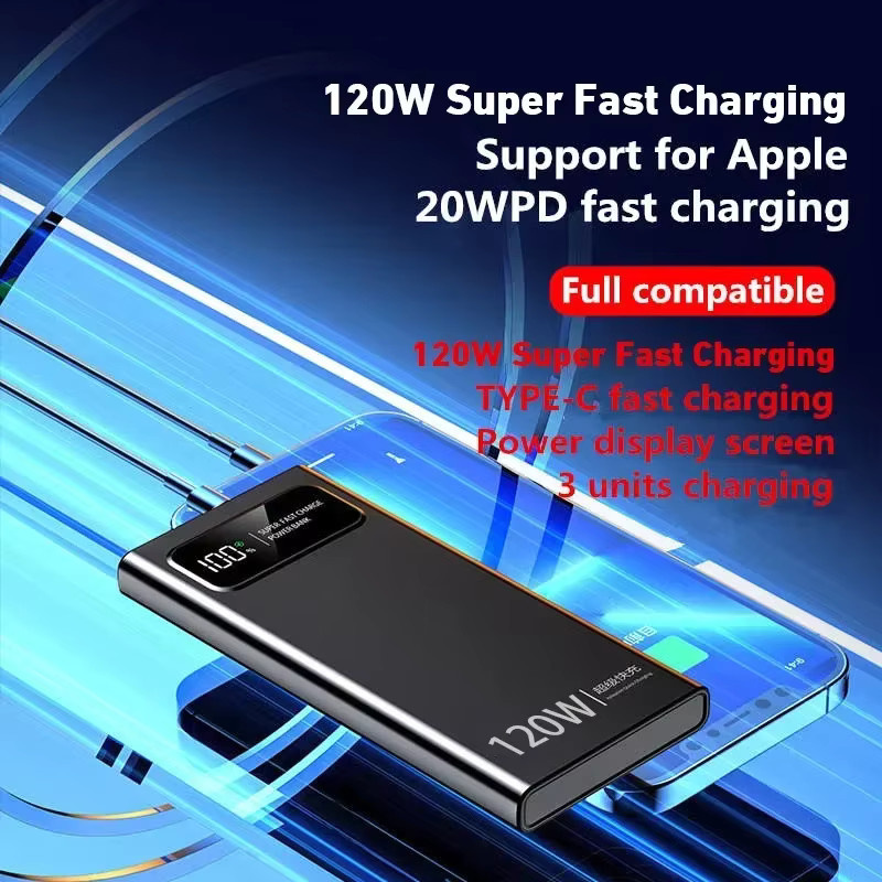 Lenovo Power Bank mit 500000 mAh Kapazität und 120 W Schnellladefunktion in Schwarz mit Digital Display - Bild 6