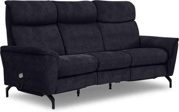 Modernes Sofa Mondo Mento in Blau und Schwarz mit motorisierter Sitzfunktion und Federkern
