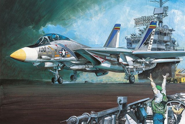Academy Plastic Model USN F-14A Vf-143 Pukin Dogs, Fahrzeug, Kunststoff - Bild 1