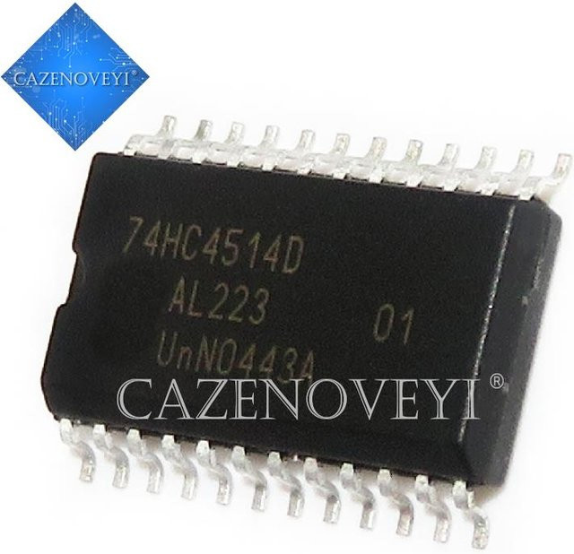 10 Stück Chipsatz 74HC4514D in Schwarz, SOP-24, Breite: 7,2 mm - Bild 1
