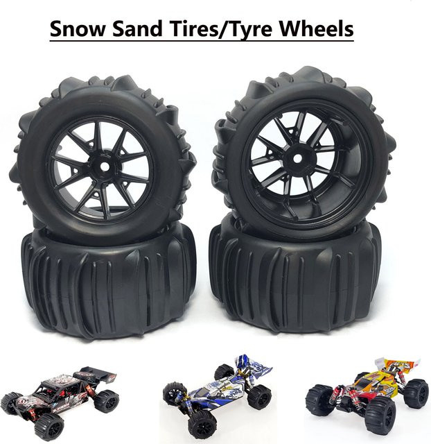 YSIDO Hex Snow Sand Monster Reifen Rad 4-teiliges Set schwarz 1/14 - Bild 1