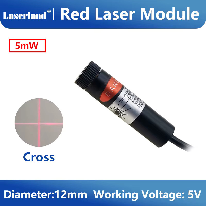 Laserland Laser Diode Modul Rot mit Kreuz für Nähmaschinen und Stoffpositionierung, 12mm, 5mW bis 50mW - Bild 2