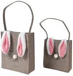 DECORIS Geschenktragetasche Osterhasen 2er Set in Braun und Beige - Bild 1