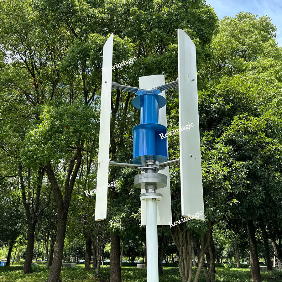 Rewindagic Vertikaler Windturbinengenerator 10 kW, Geräuscharmer 5 kW 3-Phasen-Generator in Weiß, 24 V / 48 V Netzunabhängiges System für den Heimgebrauch - Bild 4