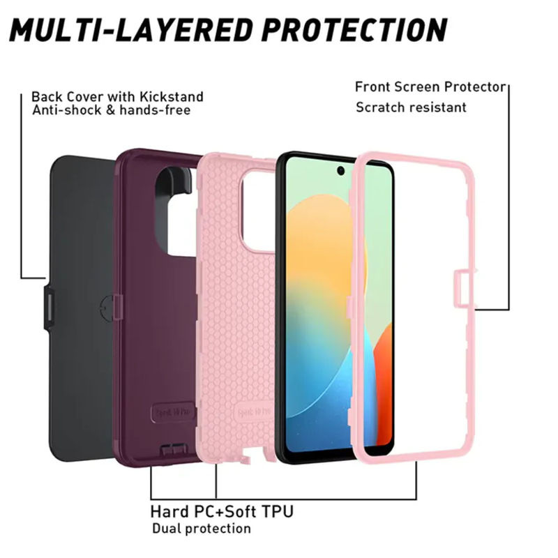 OTT Defender 3-Schicht Hybrid-Schutzhülle für Tecno Spark 10C 10 Pro 20 Pro 20C 30C 40C 40 G0 in Blau, Grün oder Lila - Bild 3