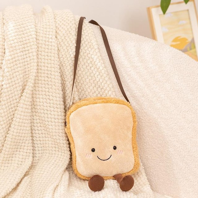 Yiran toy Croissant Brot Toast Plüschtiere Rucksack, ab 14 Jahren - Bild 1