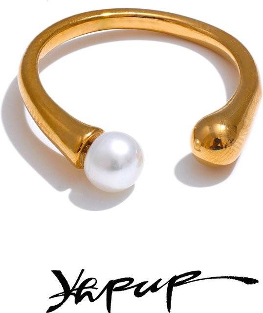 Yhpup Ring Edelstahl, Perle, Damen - Bild 1