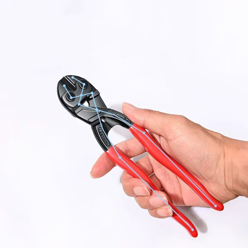 JUSTINLAU Bolzenschneider mit hoher Hebelwirkung und Kerbe, industrieller Drahtschneider für robuste Handwerksarbeiten, 8/10 Zoll - Bild 4