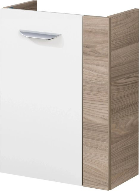Fackelmann Waschbeckenunterschrank SBC Gäste Bad, Steinesche-Weiss, Hochglanz, B/H/T: 44 x 60 x 24,3 cm - Bild 1