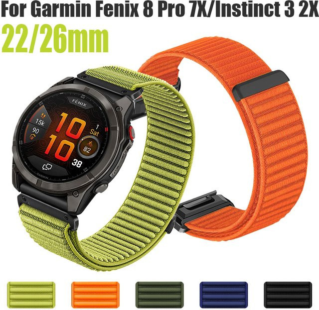 Garmin Uhrenarmband Nylon, Schwarz, Unisex, 22/26 mm - Bild 1