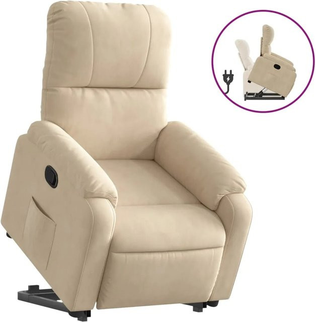 vidaXL Relaxsessel mit Aufstehhilfe in Creme aus Mikrofasergewebe - Bild 1