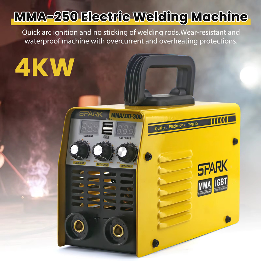 Betuyoo MMA-250 Inverter-Schweißgerät in Gelb, tragbare 220V ARC-Schweißmaschine mit Doppel-Display und Doppel-USB-Anschlüssen für Heim- und DIY-Einsatz - Bild 7