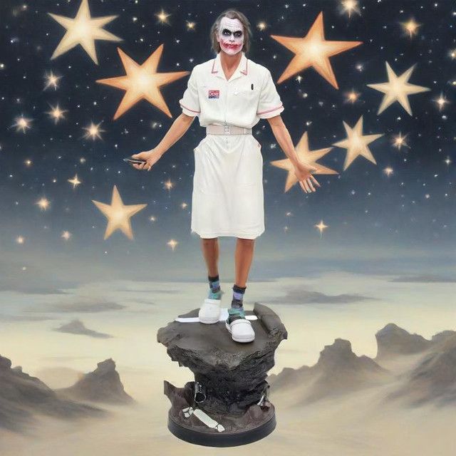 Bandai Joker Figur Krankenschwester Uniform Heath Ledger Modell aus Harz, Höhe: 54 cm - Bild 1
