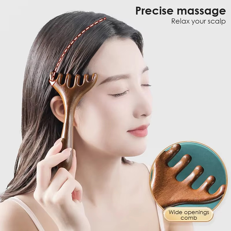 eelhoe Massage Kamm, Sandelholz, Gesicht, Unisex - Bild 2