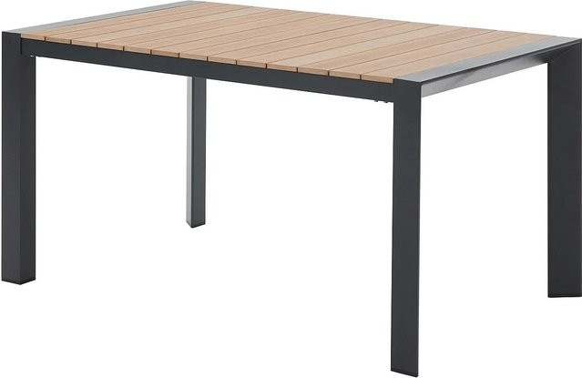 Gartentisch Nyros von Vente-unique aus Aluminium in Anthrazitgrau und Naturfarben Hell mit 150 cm Breite - Bild 1