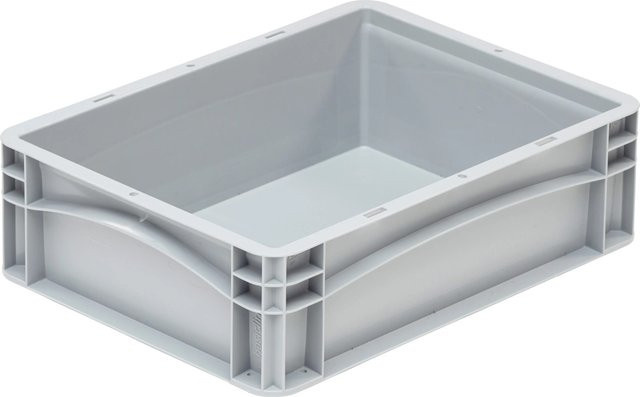 Eurobox-System Vollwand Box in Grau, B/T/H: 40 x 30 x 12 cm - Bild 1