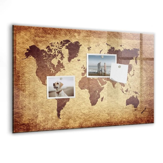 Tulup Magnetische Glastafel Karte Der Alten Welt, Weiß und Braun, B/H: 60 x 40 cm - Bild 1