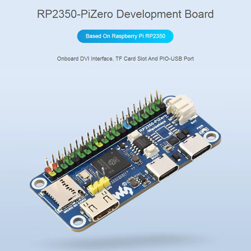 Raspberry Pi RP2350-PiZero Entwicklungsboard mit 520 KB SRAM und 16 MB Flash in Blau - Bild 2