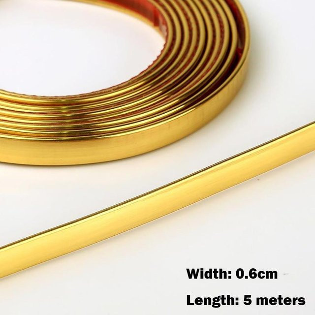 Selbstklebender Dekorationsstreifen in Gold von Taiinzhen8 als wasserdichter Wandkantenstreifen aus Kunststoff - Bild 1