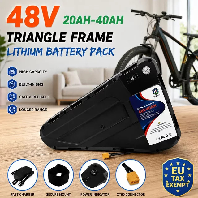 Lithium-Akku für Elektrofahrräder und Mountainbikes, 48V 52V 20-40Ah, Schwarz, geeignet für Hochleistungsmotoren von 500W bis 3000W - Bild 1