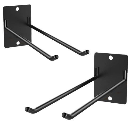 Yousheng Wandmontiertes Lagerregal aus Metall mit Doppelhaken-Design und Rostschutzbeschichtung in Schwarz Matt - Bild 3