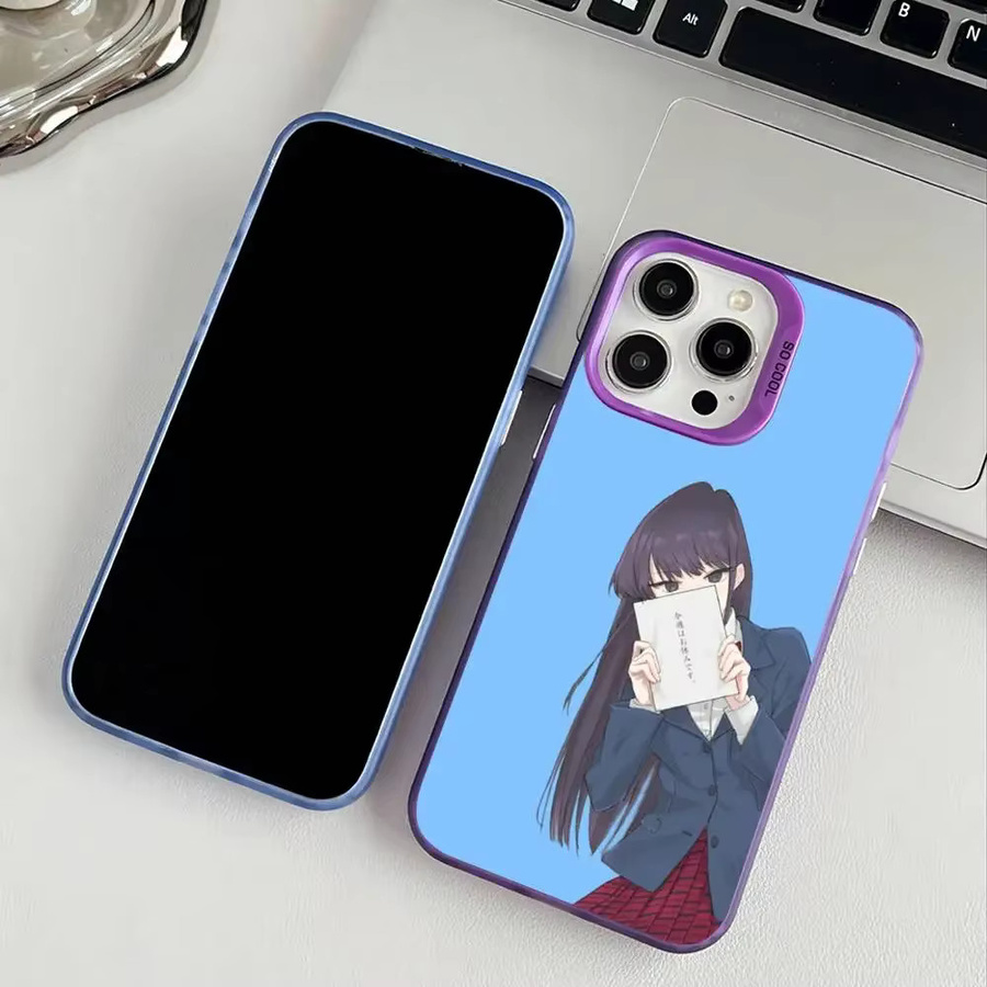 Anime K-Komi Cant Communicate Handyhülle mit Schutzhülle für iPhone 11 12 13 14 15 16 Pro Max Plus - Bild 1