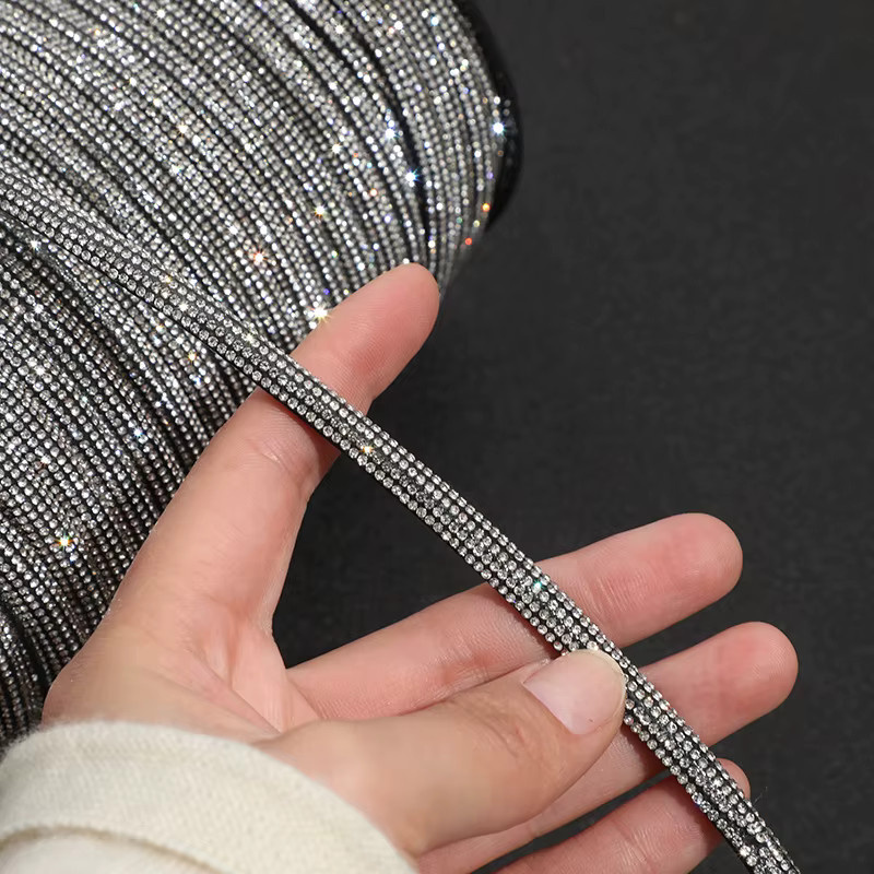 Strass Seil, 6 mm, Kristall Rohr Schnur, 1 Yard - Bild 2